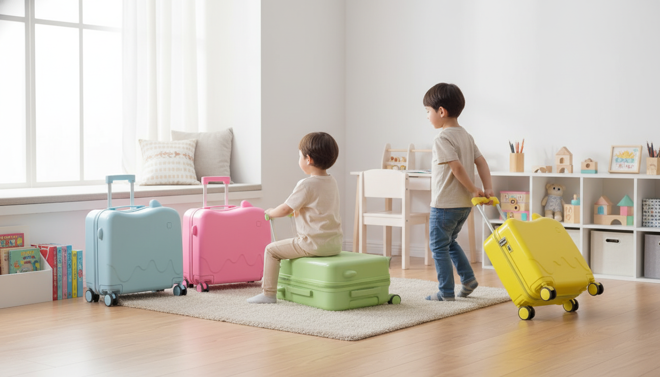 18-Inch Kids Ride-On Suitcase: Smooth Rolling Travel Help