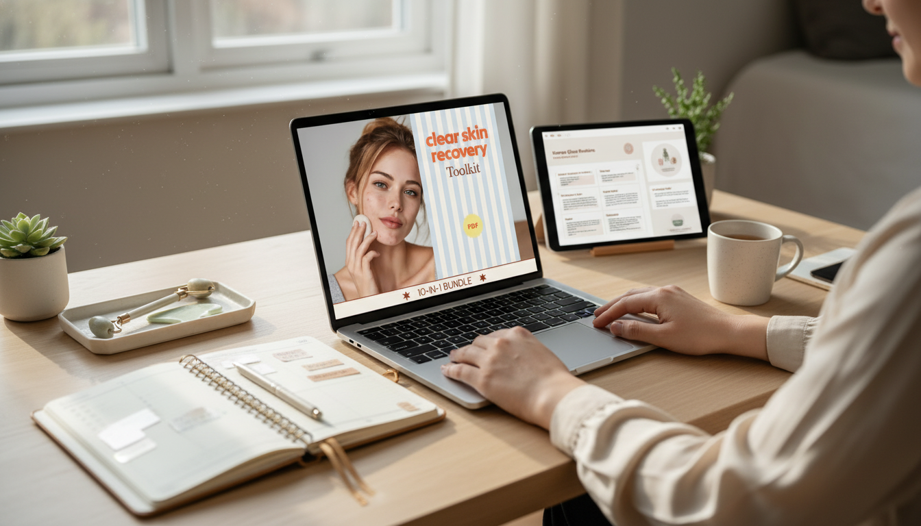 Clear Skin Reset Toolkit: Acne Routine, Trackers & Calm