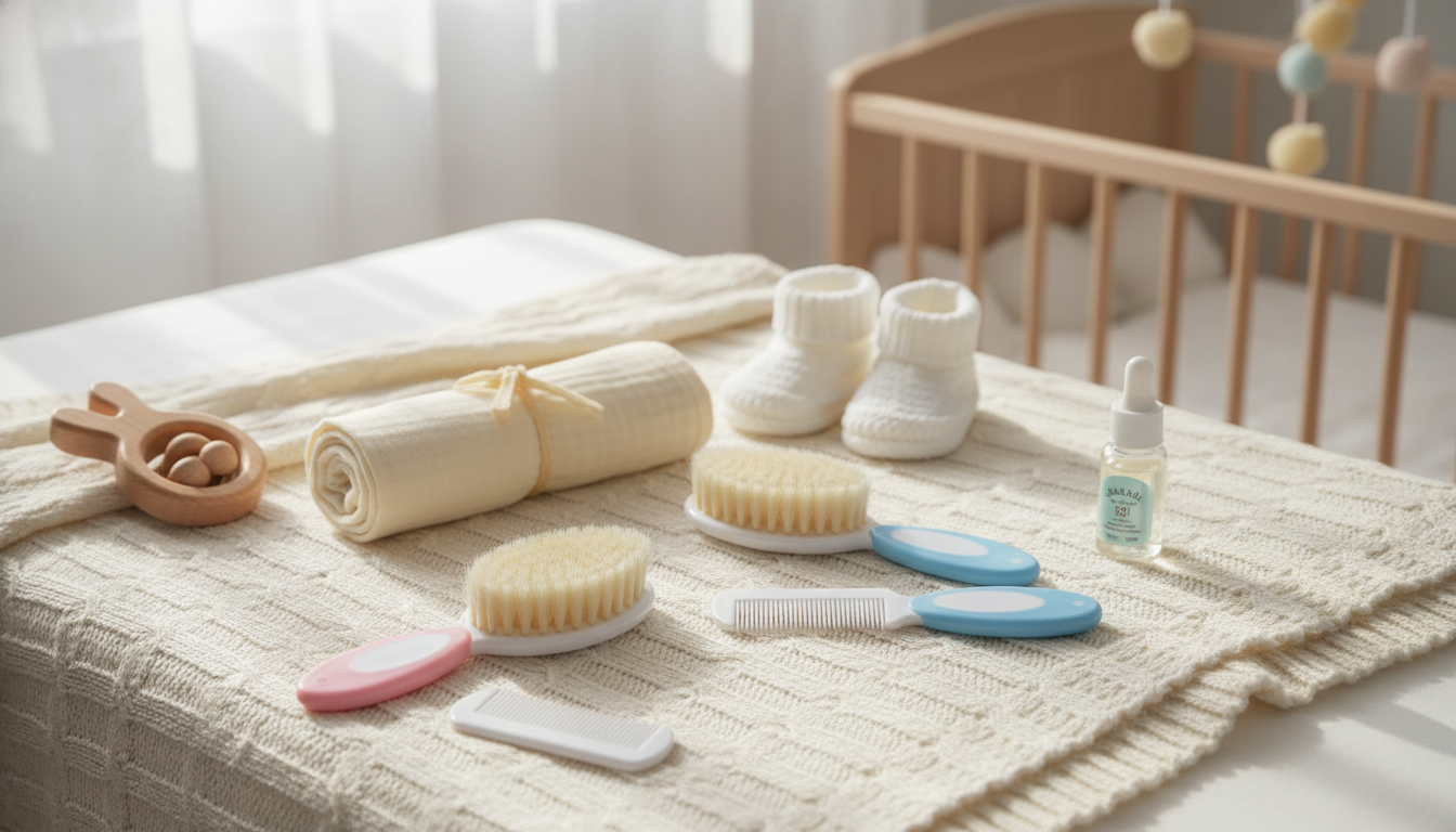 Gentle Baby Hair Brush Set: Newborn to Toddler Care