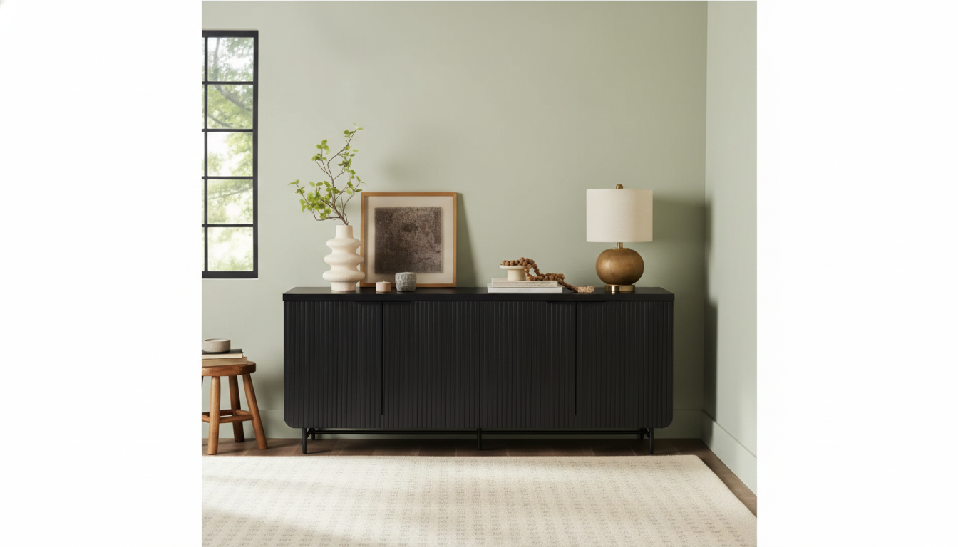 Grooved 4-Door Sideboard: Scandinavian Storage Guide