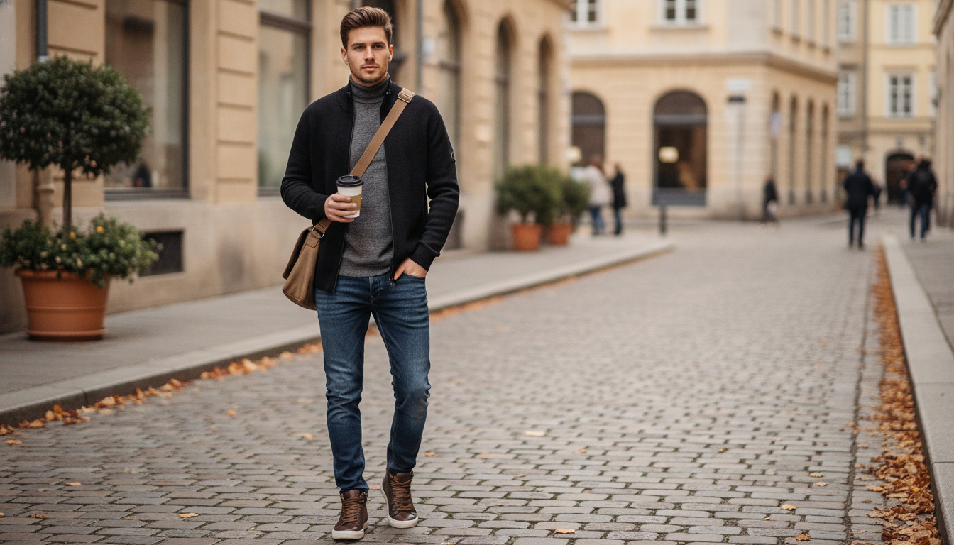 Calvin Klein Jeans Black Zip Turtleneck: Style & Fit