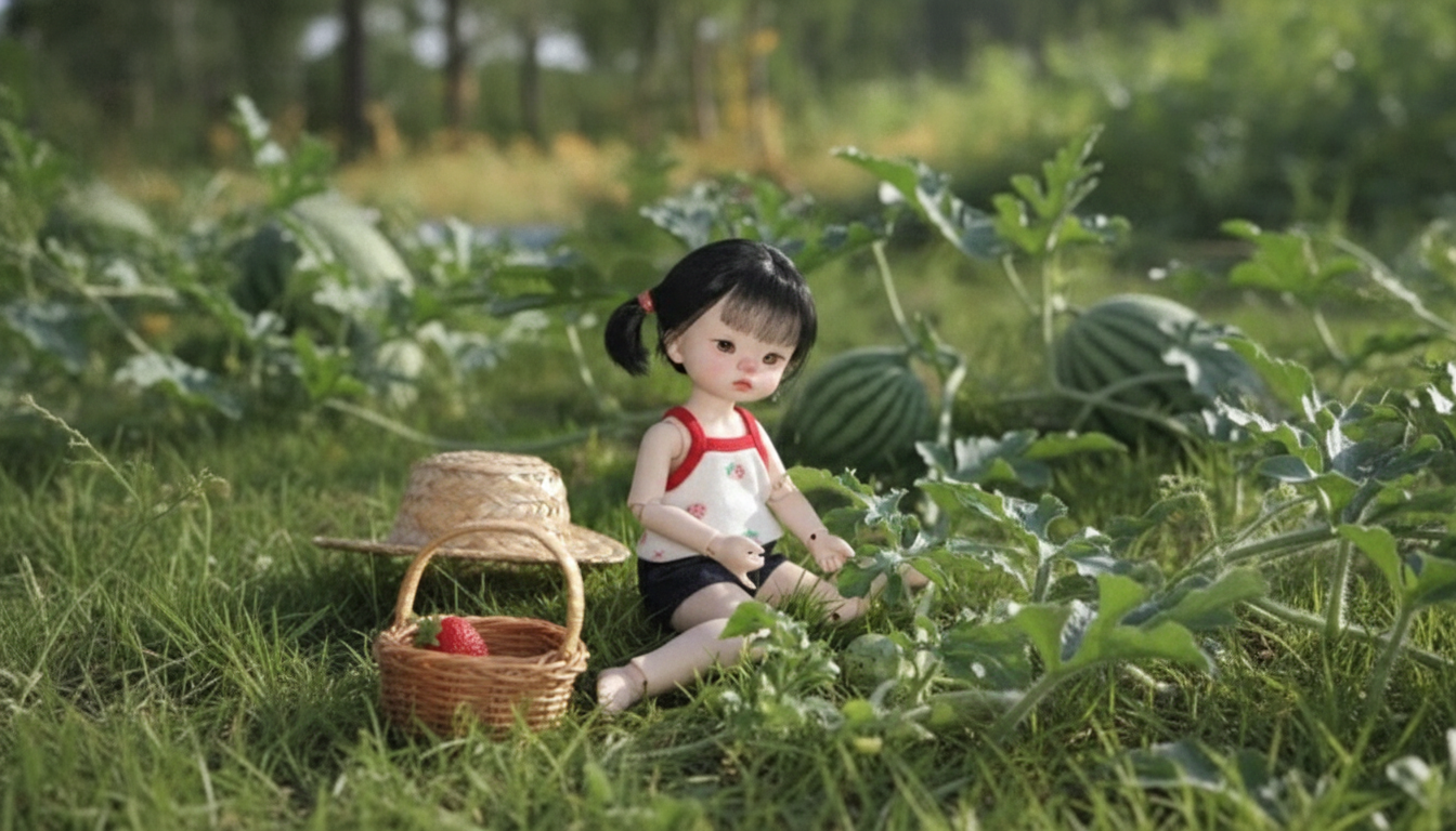 Wandy 1/6 Summer BJD Doll: Straw Hat Photo Display