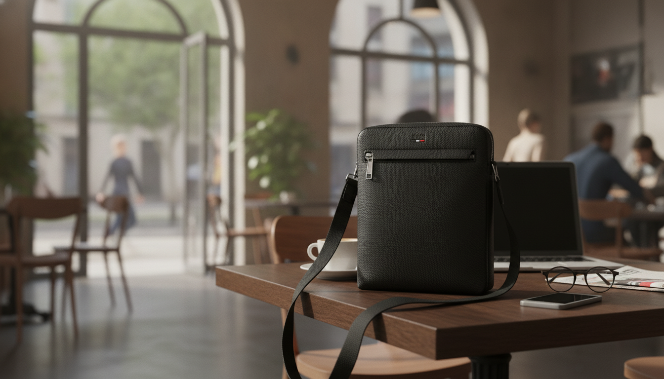 Boss Men’s Black Shoulder Bag: Sleek Daily Carry