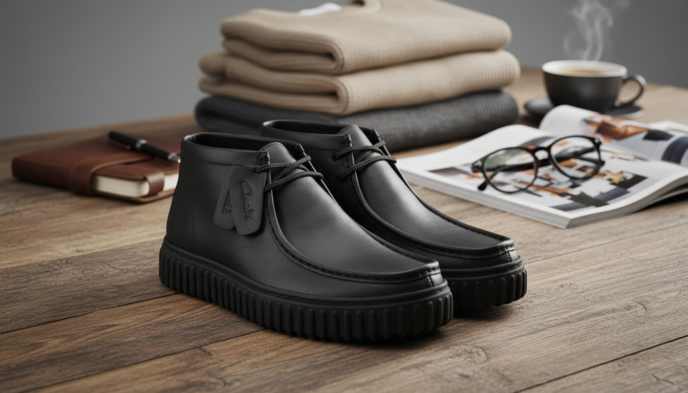 Black Leather Lace-Ups: Clarks Comfort for Workdays