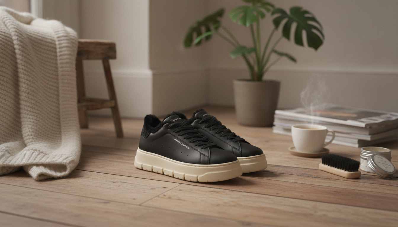 Crime London Women’s Black Leather Sneakers: Style & Care