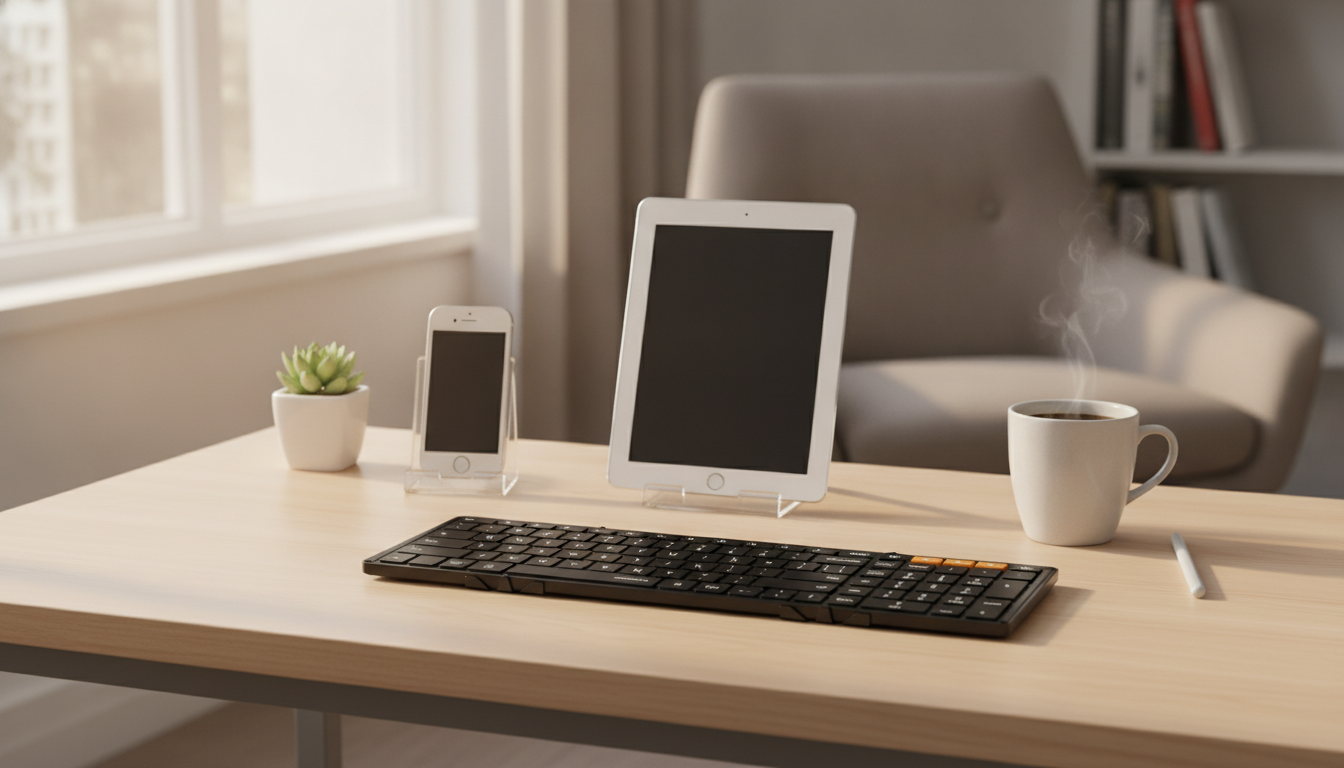 Foldable Bluetooth Keyboard w/ Numpad for iPhone & iPad