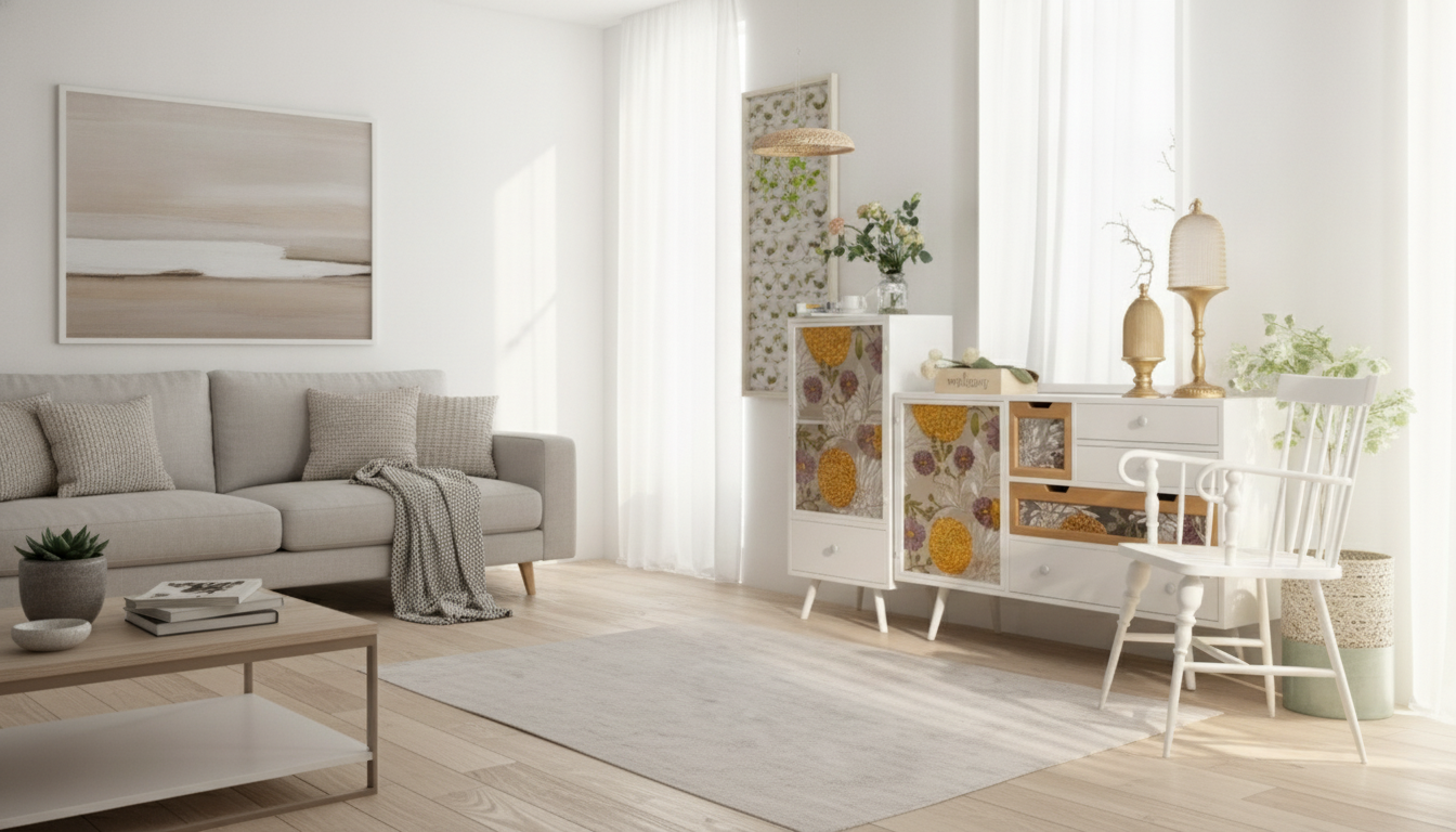 Modern Luxury Wooden Cabinet: Shelves + Drawers Storage