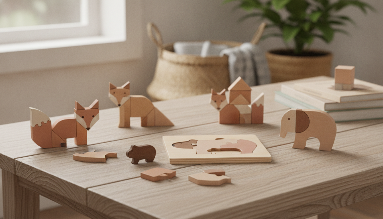 Montessori Wooden Tangram Animal Puzzle: Screen-Free 3D Play
