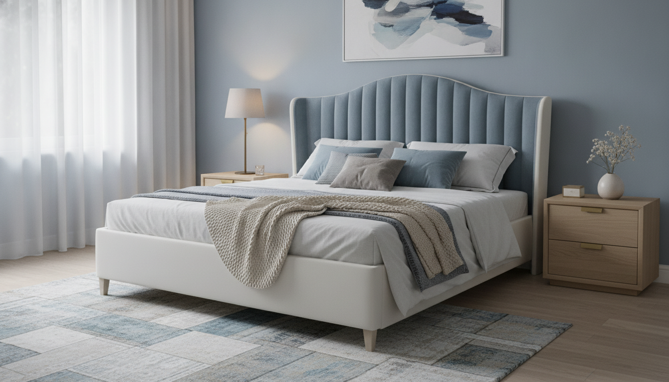 Nordic Princess Upholstered Bed Frame: Light-Luxury Look