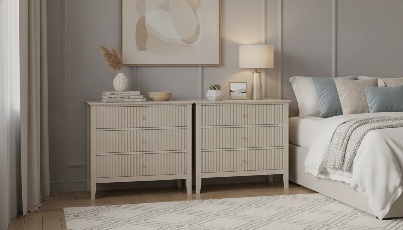 30-Inch Fluted 3-Drawer Nightstands (Set of 2)